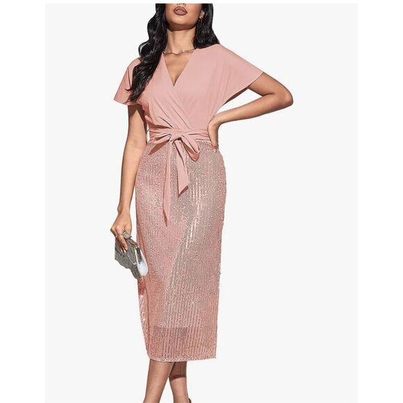 NEW GRACE KARIN Sequin Sparkly Party Dress Cocktail M NO BELT - Picture 1 of 7